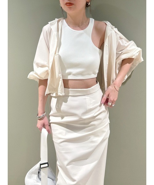 emmi（エミ）の「eco ラッシュガードポンチョフーディー（ナイロンジャケット・レディース・ブラック/オフホワイト・FREE）」の20枚目の写真