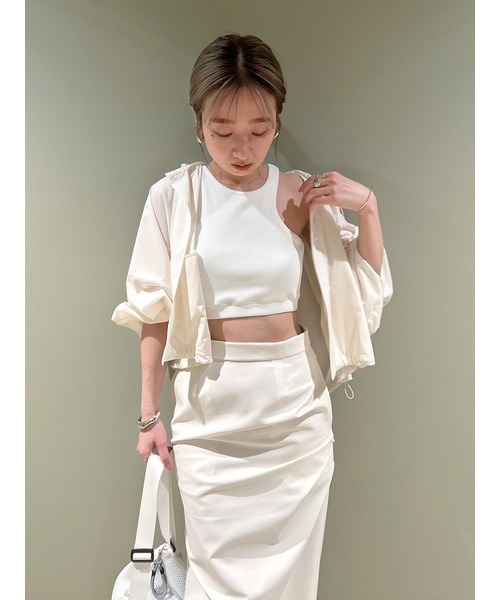 emmi（エミ）の「eco ラッシュガードポンチョフーディー（ナイロンジャケット・レディース・ブラック/オフホワイト・FREE）」の21枚目の写真