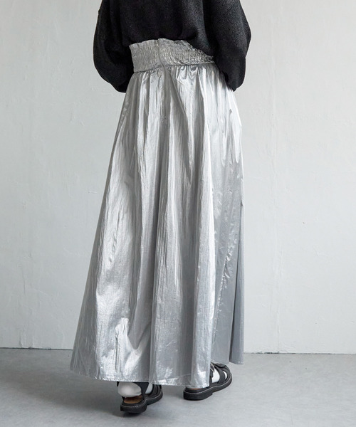 VENCEEXCHANGE（ヴァンスエクスチェンジ）の「メタリックギャザースカート（スカート・レディース・シルバー/ブルー/ブラック/オフホワイト・FREE）」の5枚目の写真