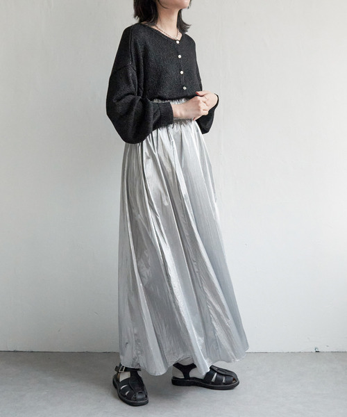 VENCEEXCHANGE（ヴァンスエクスチェンジ）の「メタリックギャザースカート（スカート・レディース・シルバー/ブルー/ブラック/オフホワイト・FREE）」の10枚目の写真