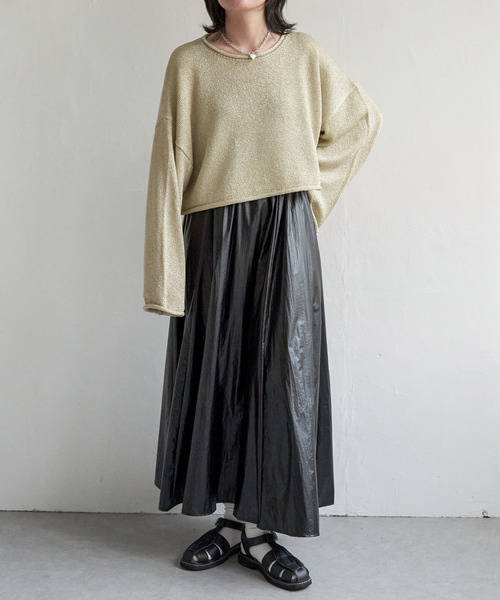 VENCEEXCHANGE（ヴァンスエクスチェンジ）の「メタリックギャザースカート（スカート・レディース・シルバー/ブルー/ブラック/オフホワイト・FREE）」の15枚目の写真