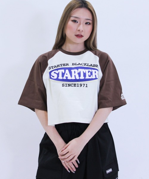 セール】STARTER ショート丈 ラグランプリントTシャツ