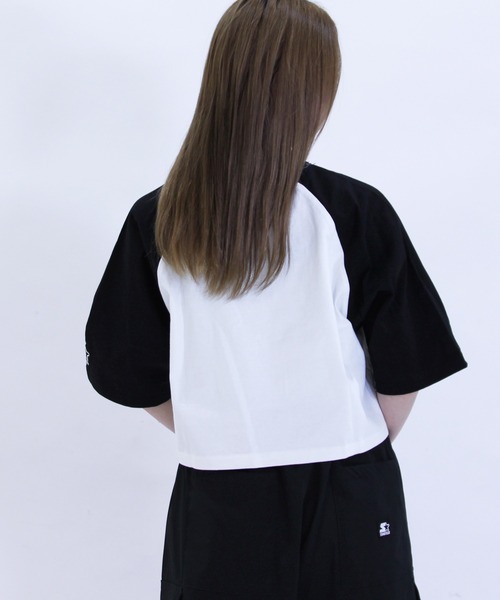 セール】STARTER ショート丈 ラグランプリントTシャツ