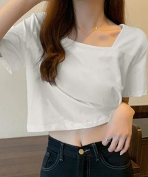 ショート丈Tシャツ レディース 半袖韓国