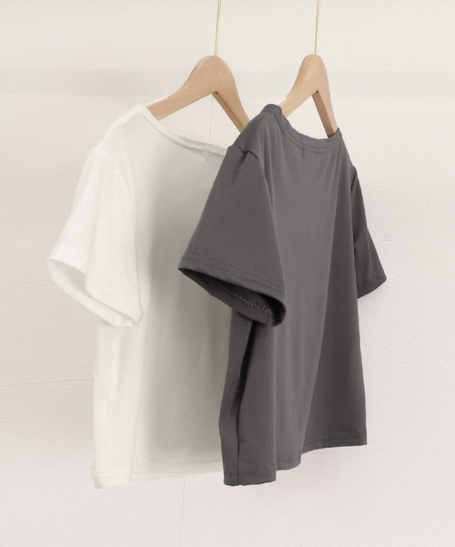 Miniministore(ミニミニストア)の「ショート丈Tシャツ レディース 半袖韓国(Tシャツ/カットソー・レディース・ダークグレー/ホワイト/ブラック・FREE)」の15枚目の写真