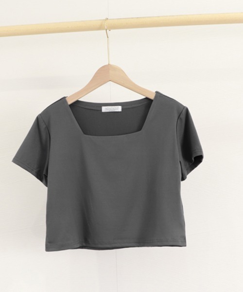 Miniministore(ミニミニストア)の「ショート丈Tシャツ レディース 半袖韓国(Tシャツ/カットソー・レディース・ダークグレー/ホワイト/ブラック・FREE)」の16枚目の写真