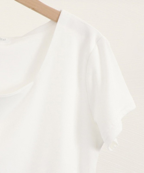 Miniministore(ミニミニストア)の「ショート丈Tシャツ レディース 半袖韓国(Tシャツ/カットソー・レディース・ダークグレー/ホワイト/ブラック・FREE)」の4枚目の写真