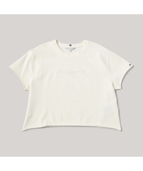 TOMMY HILFIGER(トミーヒルフィガー)の「ミュートガーメントダイコープロゴTシャツ(Tシャツ/カットソー・レディース・アイボリー/ピンク・MEDIUM/SMALL/X-SMALL)」の3枚目の写真