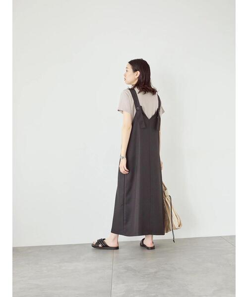 サマンサモスモス[WaterlessLinen]前後2WAYジャンパースカート Samansa Mos2（サマンサ モスモス）の「【Water less Linen