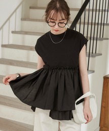 ANGIE | ペプラム ノースリーブ TEE(Tシャツ/カットソー)