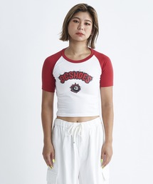 24 WS FLAME SHORT SS/DCラグランショート丈半袖Tシャツ