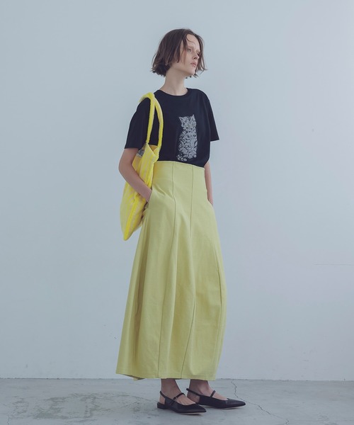 SIMEON FARRAR(シメオンファラー)の「SIMEON FARRAR / embroidery cat tee(エンブロイダリーキャットTシャツ)(Tシャツ/カットソー・レディース・ブラック・36)」の5枚目の写真