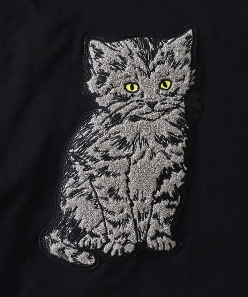 SIMEON FARRAR(シメオンファラー)の「SIMEON FARRAR / embroidery cat tee(エンブロイダリーキャットTシャツ)(Tシャツ/カットソー・レディース・ブラック・36)」の9枚目の写真