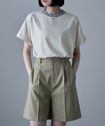 カラーネップリンガーネックTシャツ
