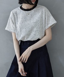 カラーネップリンガーネックTシャツ