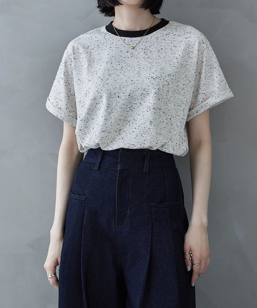 tシャツ カラーネップTシャツ レディース カラーネップリンガーネックTシャツ（Tシャツ/カットソー