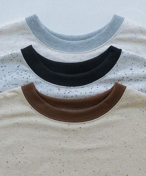 カラーネップリンガーネックTシャツ（Tシャツ/カットソー