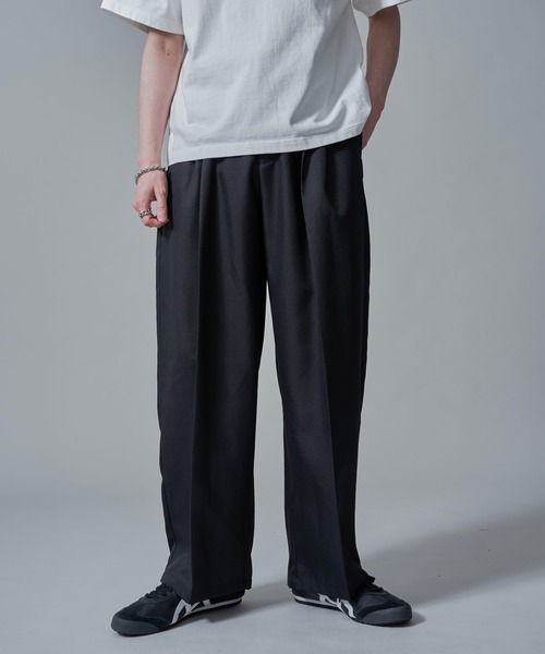 WEGO（ウィゴー）の「WEGO/【25秋冬★大好評により再入荷！WEB限定】センタープレスワイドスラックス（スラックス・メンズ・ブラック/グレー・SMALL/LARGE/MEDIUM）」の16枚目の写真