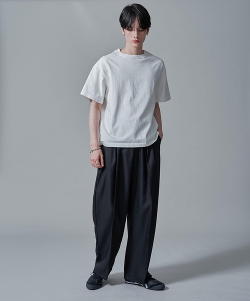 WEGO（ウィゴー）の「WEGO/【25秋冬★大好評により再入荷！WEB限定】センタープレスワイドスラックス（スラックス・メンズ・ブラック/グレー・SMALL/LARGE/MEDIUM）」の8枚目の写真