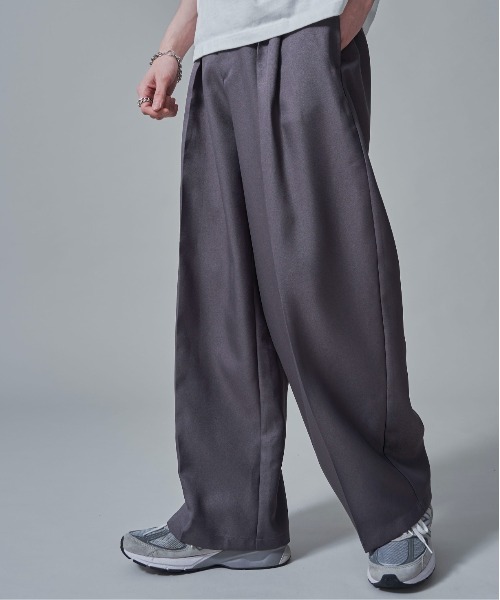 WEGO（ウィゴー）の「WEGO/【★大好評により再入荷！WEB限定★】センタープレスワイドスラックス（スラックス・メンズ・ブラック/グレー・SMALL/LARGE/MEDIUM）」の21枚目の写真