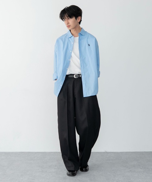 WEGO(ウィゴー)の「WEGO/【大好評により再入荷!WEB限定】センタープレスワイドスラックス(スラックス・メンズ・ブラック/グレー・SMALL/LARGE/MEDIUM)」の19枚目の写真