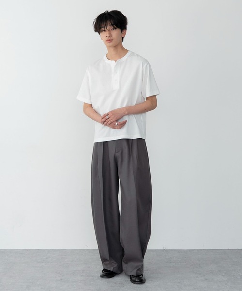 WEGO(ウィゴー)の「WEGO/【大好評により再入荷!WEB限定】センタープレスワイドスラックス(スラックス・メンズ・ブラック/グレー・SMALL/LARGE/MEDIUM)」の18枚目の写真