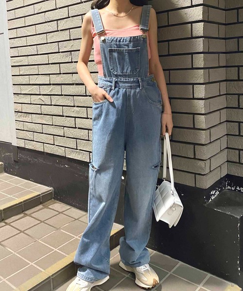 NANEA(ナネア)の「ダメージデニムデニムサロペット(サロペット/オーバーオール・レディース・ブルー・SMALL/MEDIUM/LARGE)」の15枚目の写真