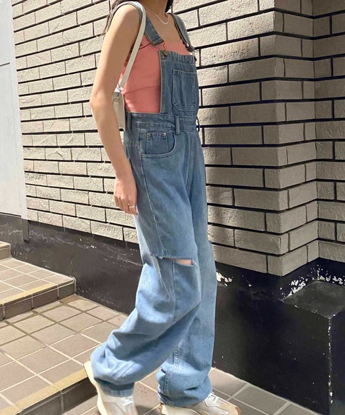NANEA(ナネア)の「ダメージデニムデニムサロペット(サロペット/オーバーオール・レディース・ブルー・SMALL/MEDIUM/LARGE)」の16枚目の写真