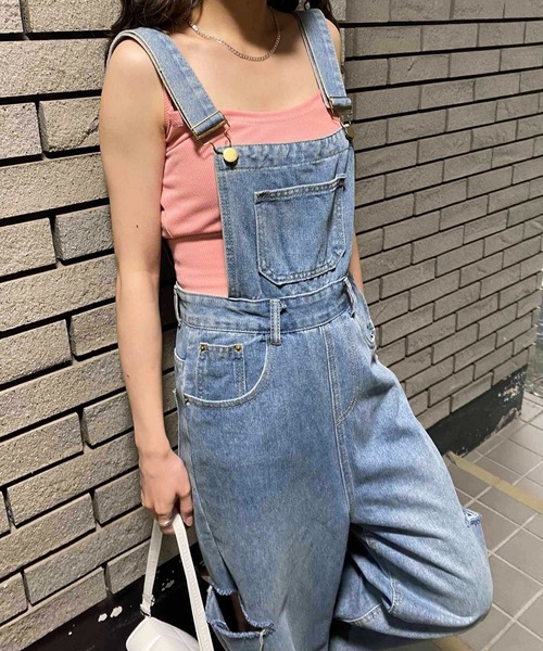 NANEA(ナネア)の「ダメージデニムデニムサロペット(サロペット/オーバーオール・レディース・ブルー・SMALL/MEDIUM/LARGE)」の21枚目の写真