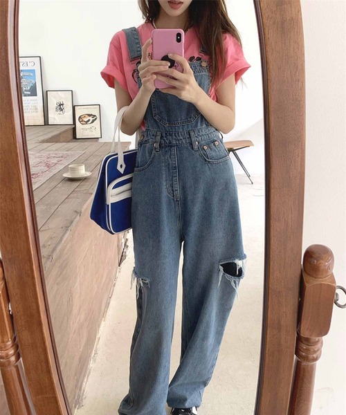 NANEA(ナネア)の「ダメージデニムデニムサロペット(サロペット/オーバーオール・レディース・ブルー・SMALL/MEDIUM/LARGE)」の10枚目の写真
