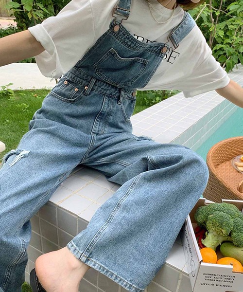 NANEA(ナネア)の「ダメージデニムデニムサロペット(サロペット/オーバーオール・レディース・ブルー・SMALL/MEDIUM/LARGE)」の11枚目の写真