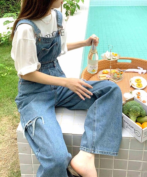 NANEA(ナネア)の「ダメージデニムデニムサロペット(サロペット/オーバーオール・レディース・ブルー・SMALL/MEDIUM/LARGE)」の14枚目の写真