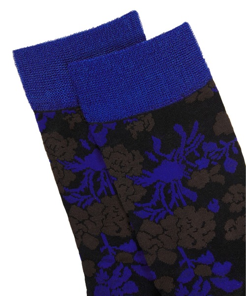 JNBY（ジェーエヌビーワイ）の「Retro Floral-jacquard Sheer Stretch-nylon Socks（ソックス/靴下・レディース・イエロー系その他3/ブルー系その他4/ブラック・ONE SIZE）」の12枚目の写真