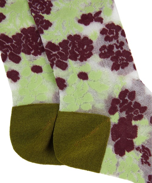 JNBY（ジェーエヌビーワイ）の「Retro Floral-jacquard Sheer Stretch-nylon Socks（ソックス/靴下・レディース・イエロー系その他3/ブルー系その他4/ブラック・ONE SIZE）」の18枚目の写真
