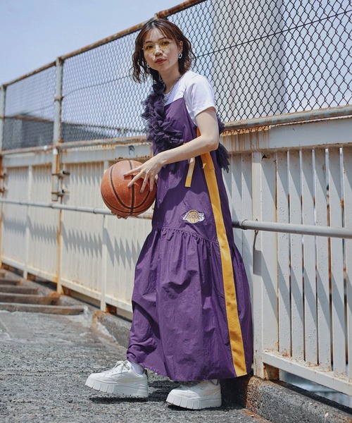 NBA（エヌビーエー）の「【NBA】別注/サイドラインナイロンキャミワンピース（ワンピース・レディース・パープル/ブラック・FREE）」の15枚目の写真