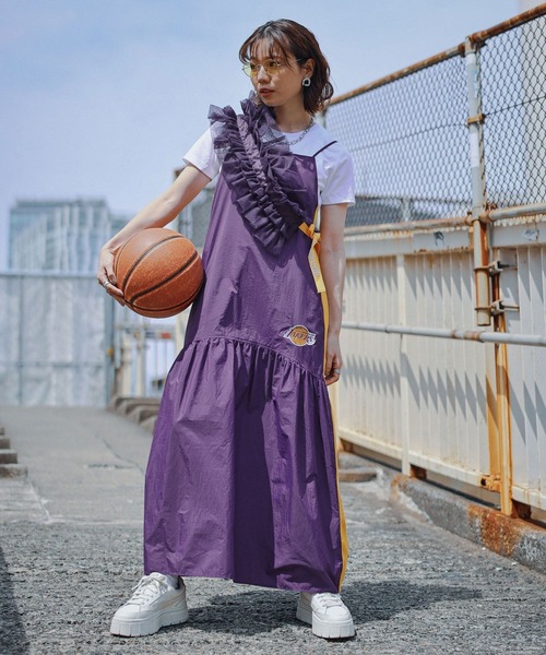 NBA（エヌビーエー）の「【NBA】別注/サイドラインナイロンキャミワンピース（ワンピース・レディース・パープル/ブラック・FREE）」の17枚目の写真