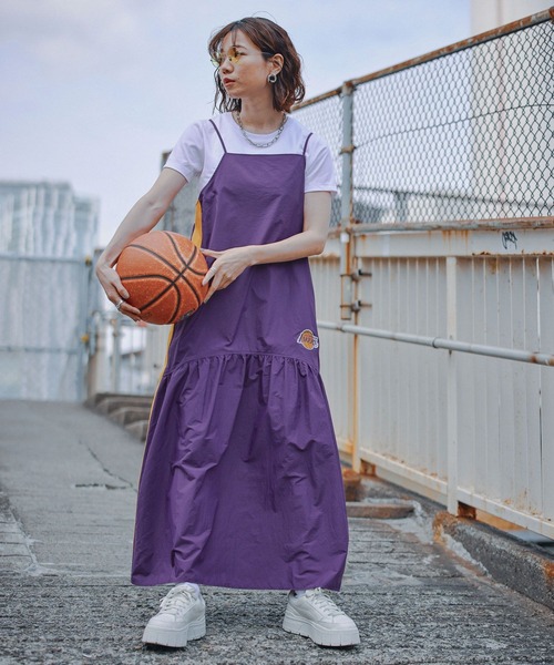 NBA（エヌビーエー）の「【NBA】別注/サイドラインナイロンキャミワンピース（ワンピース・レディース・パープル/ブラック・FREE）」の20枚目の写真