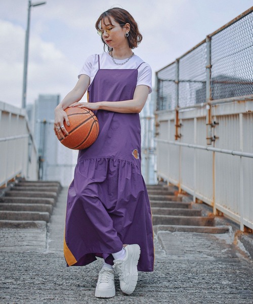 NBA（エヌビーエー）の「【NBA】別注/サイドラインナイロンキャミワンピース（ワンピース・レディース・パープル/ブラック・FREE）」の22枚目の写真