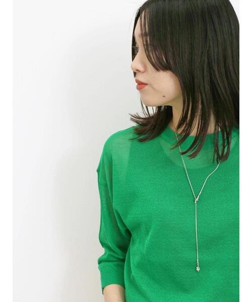 Samansa Mos2 blue（サマンサモスモスブルー）の「◎シアーニットプルオーバー（ニット/セーター・レディース・ブラック/グレー/グリーン・F）」の21枚目の写真