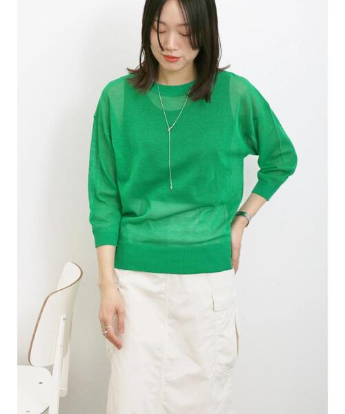 Samansa Mos2 blue（サマンサモスモスブルー）の「◎シアーニットプルオーバー（ニット/セーター・レディース・ブラック/グレー/グリーン・F）」の20枚目の写真