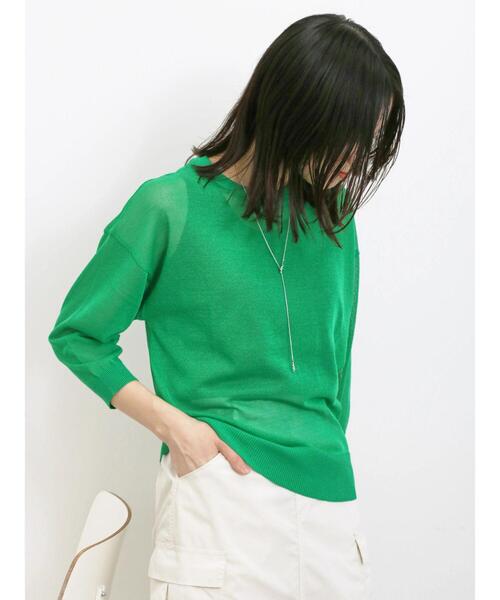 Samansa Mos2 blue（サマンサモスモスブルー）の「◎シアーニットプルオーバー（ニット/セーター・レディース・ブラック/グレー/グリーン・F）」の16枚目の写真