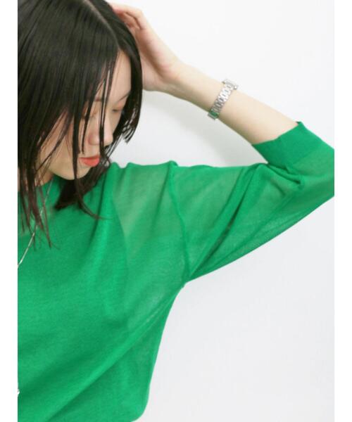 Samansa Mos2 blue（サマンサモスモスブルー）の「◎シアーニットプルオーバー（ニット/セーター・レディース・ブラック/グレー/グリーン・F）」の15枚目の写真