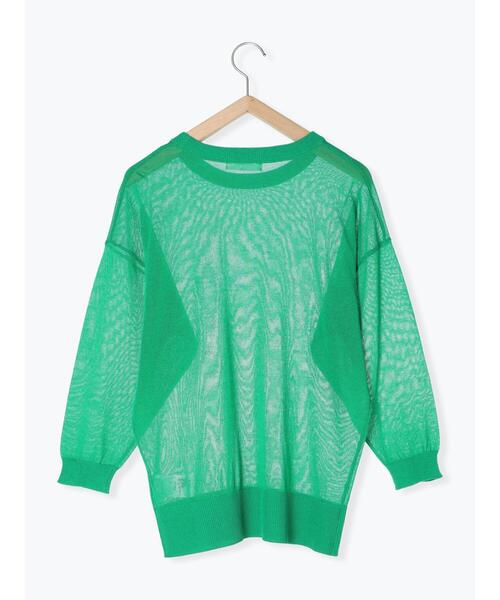 Samansa Mos2 blue（サマンサモスモスブルー）の「◎シアーニットプルオーバー（ニット/セーター・レディース・ブラック/グレー/グリーン・F）」の12枚目の写真