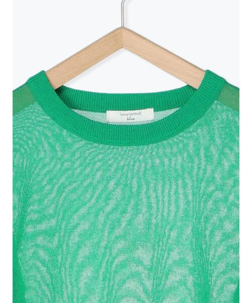 Samansa Mos2 blue（サマンサモスモスブルー）の「◎シアーニットプルオーバー（ニット/セーター・レディース・ブラック/グレー/グリーン・F）」の11枚目の写真