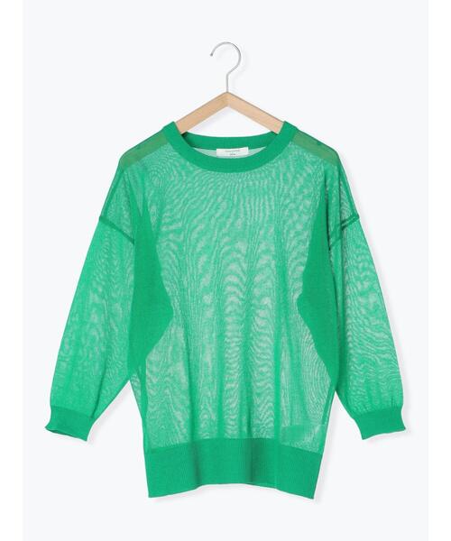 Samansa Mos2 blue（サマンサモスモスブルー）の「◎シアーニットプルオーバー（ニット/セーター・レディース・ブラック/グレー/グリーン・F）」の6枚目の写真