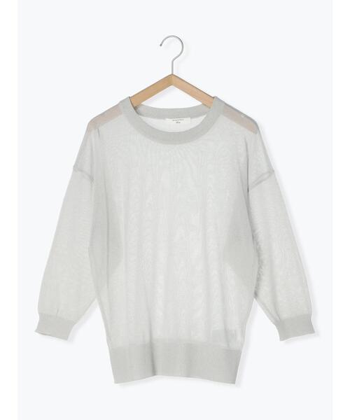 Samansa Mos2 blue（サマンサモスモスブルー）の「◎シアーニットプルオーバー（ニット/セーター・レディース・ブラック/グレー/グリーン・F）」の4枚目の写真