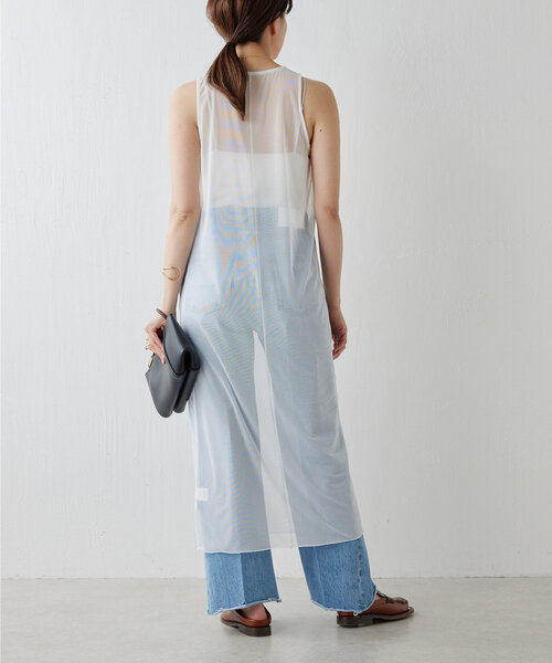 【新品未使用！】GALLARDAGALANTE シアー チュールタンクワンピース 新品未使用！】GALLARDAGALANTE シアー チュールタンクワンピース