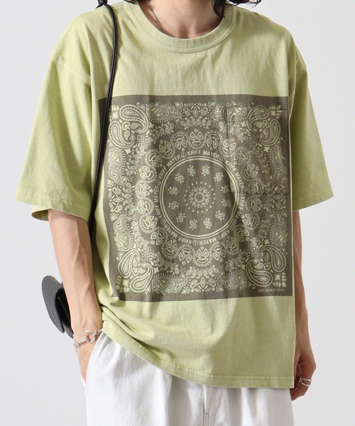 KRIFF MAYER（クリフメイヤー）の「Pigmented bandana pocket short sleeve T-shirt / ピグメント加工バンダナポケット半袖Tシャツ unisex（Tシャツ/カットソー・メンズ・オフホワイト/ライトグリーン/チャコール/オレンジ/ラベンダー・M/L/XL）」の14枚目の写真