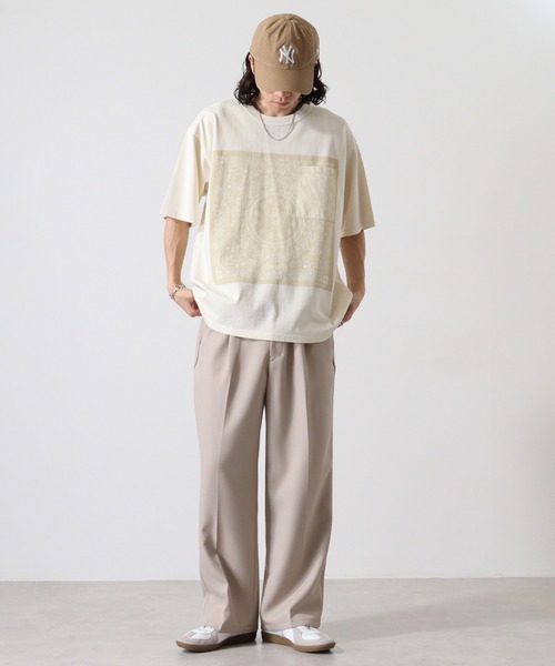 KRIFF MAYER（クリフメイヤー）の「Pigmented bandana pocket short sleeve T-shirt / ピグメント加工バンダナポケット半袖Tシャツ unisex（Tシャツ/カットソー・メンズ・オフホワイト/ライトグリーン/チャコール/オレンジ/ラベンダー・M/L/XL）」の10枚目の写真