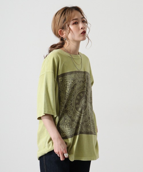 KRIFF MAYER（クリフメイヤー）の「Pigmented bandana pocket short sleeve T-shirt / ピグメント加工バンダナポケット半袖Tシャツ unisex（Tシャツ/カットソー・メンズ・オフホワイト/ライトグリーン/チャコール/オレンジ/ラベンダー・M/L/XL）」の21枚目の写真
